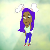 Chibi Bunnymeisje Raamsticker (Vel 3)