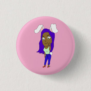Chibi Bunnymeisje Ronde Button 3,2 Cm