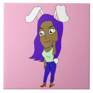 Chibi Bunnymeisje Tegeltje