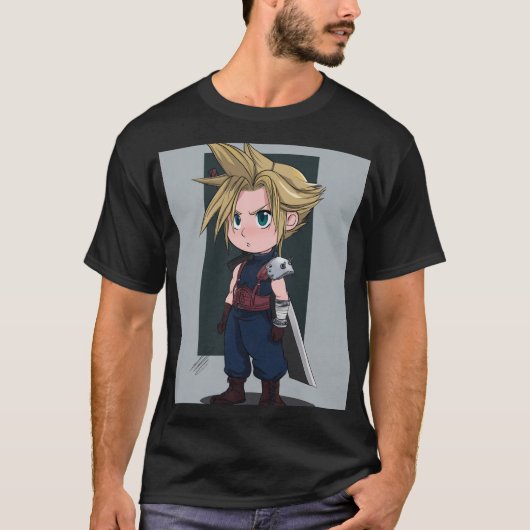 Chibi Buster‑Blade Held | Schattige krijger met st T-shirt (Voorkant)
