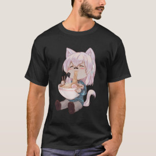 Chibi Cat Anime Meisje Schattige Kawaii Japans Kat T-shirt
