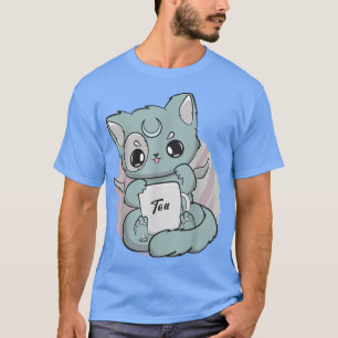 Chibi Cat met Tea Cup Anime Neko Angelcore T-shirt
