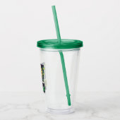 Chibi Cat Noir geeft nooit op Acryl Drinkbeker (Links)