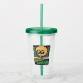 Chibi Cat Noir geeft nooit op Acryl Drinkbeker (Voorkant)