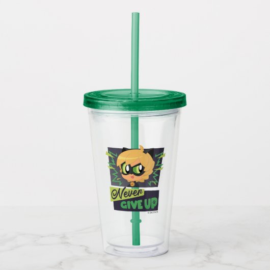 Chibi Cat Noir geeft nooit op Acryl Drinkbeker (Voorkant)
