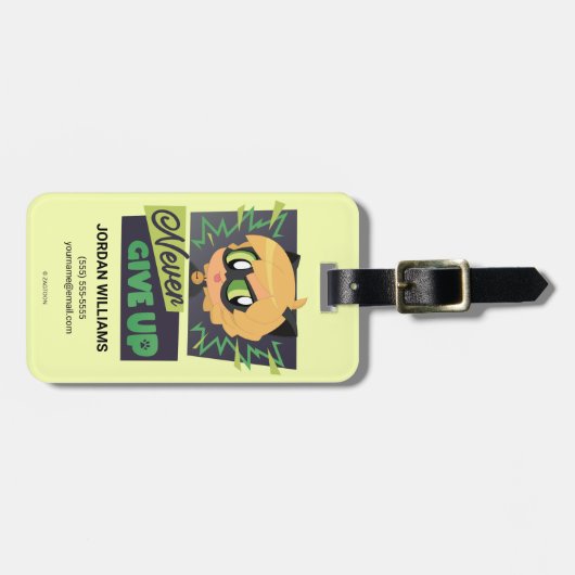 Chibi Cat Noir geeft nooit op Bagagelabel (Voorkant horizontaal)