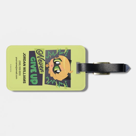 Chibi Cat Noir geeft nooit op Bagagelabel (Achterkant horizontaal)