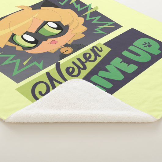 Chibi Cat Noir geeft nooit op Sherpa Deken (3/4)