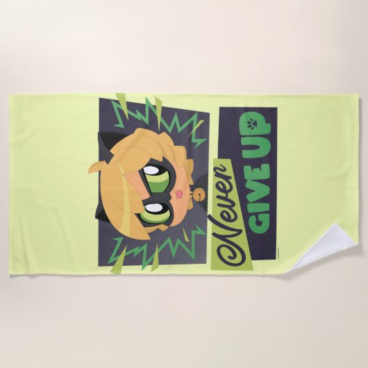 Chibi Cat Noir geeft nooit op Strandlaken (Voorkant)