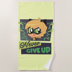 Chibi Cat Noir geeft nooit op Strandlaken