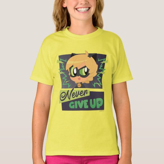 Chibi Cat Noir geeft nooit op T-shirt (Voorkant)