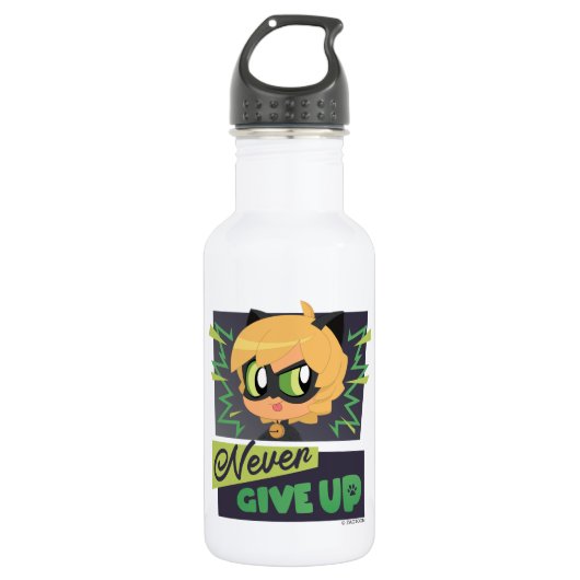 Chibi Cat Noir geeft nooit op Waterfles (Voorkant)