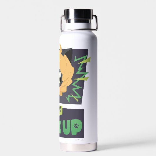 Chibi Cat Noir geeft nooit op Waterfles (Achterkant)