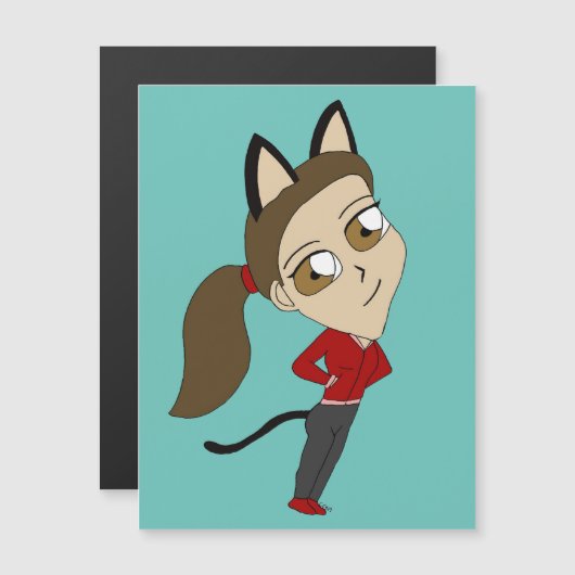 chibi catgirl (Voorkant / Achterkant)