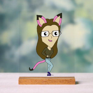 chibi catgirl acryl bord