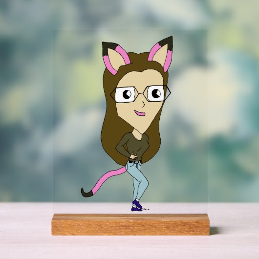 chibi catgirl acryl bord (Neutraal)
