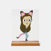 chibi catgirl acryl bord (Voorkant)