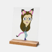 chibi catgirl acryl bord (Hoek)