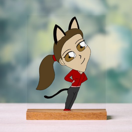 chibi catgirl acryl bord (Neutraal)
