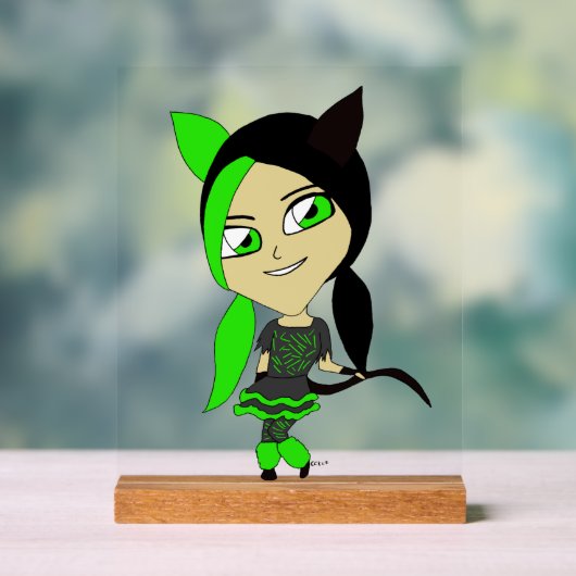 chibi catgirl acryl bord (Neutraal)