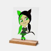 chibi catgirl acryl bord (Hoek)