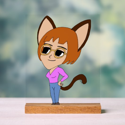 chibi catgirl acryl bord (Neutraal)