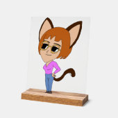 chibi catgirl acryl bord (Hoek)