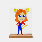 chibi catgirl acryl bord (Voorkant)