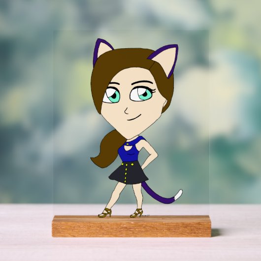 chibi catgirl acryl bord (Neutraal)