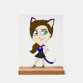 chibi catgirl acryl bord (Voorkant)