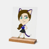 chibi catgirl acryl bord (Hoek)