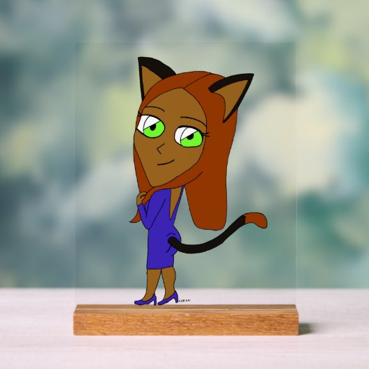 chibi catgirl acryl bord (Neutraal)
