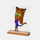 chibi catgirl acryl bord (Hoek)