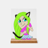 chibi catgirl acryl bord (Voorkant)