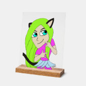 chibi catgirl acryl bord (Hoek)