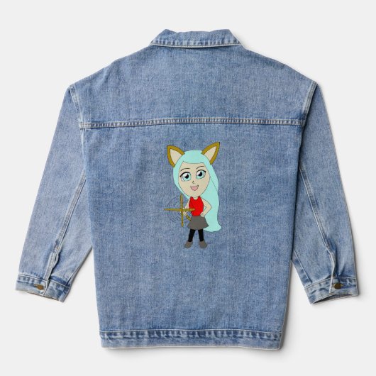 chibi catgirl denim jacket (Achterkant)