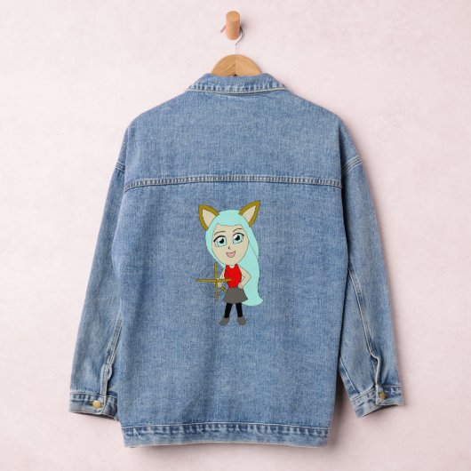chibi catgirl denim jacket (Hangar)