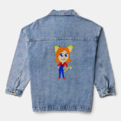 chibi catgirl denim jacket (Achterkant)