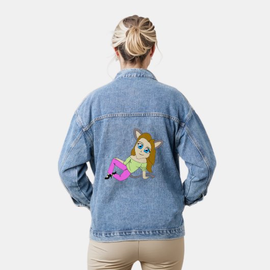 chibi catgirl denim jacket (Model)