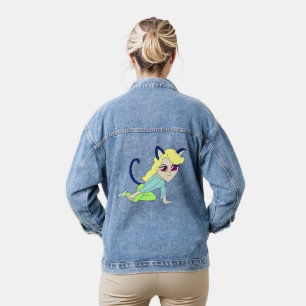 chibi catgirl denim jacket