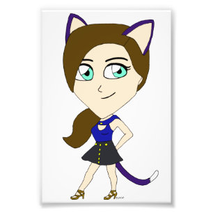 chibi catgirl foto afdruk