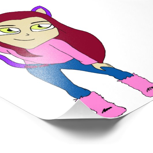 chibi catgirl foto afdruk (Hoek)