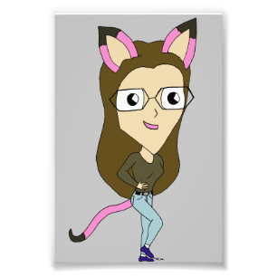 chibi catgirl foto afdruk