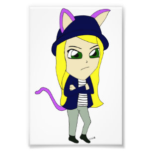 chibi catgirl foto afdruk
