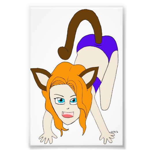 chibi catgirl foto afdruk (Voorkant)