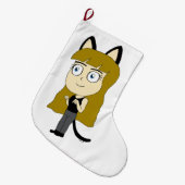 chibi catgirl grote kerstsok (Voorkant (Hangend))