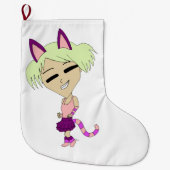 chibi catgirl grote kerstsok (Voorkant)