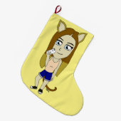 Chibi Catgirl Grote Kerstsok (Voorkant (Hangend))