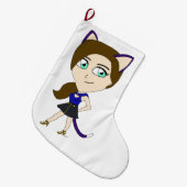 chibi catgirl grote kerstsok (Voorkant (Hangend))