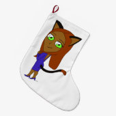 chibi catgirl grote kerstsok (Voorkant (Hangend))